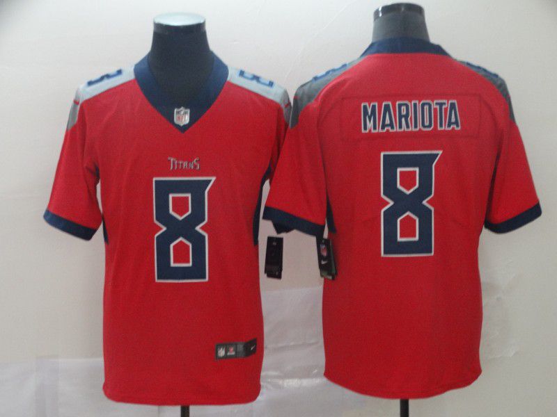 Men Tennessee Titans #8 Mariota Red Nike Vapor Untouchable Limited NFL Jersey